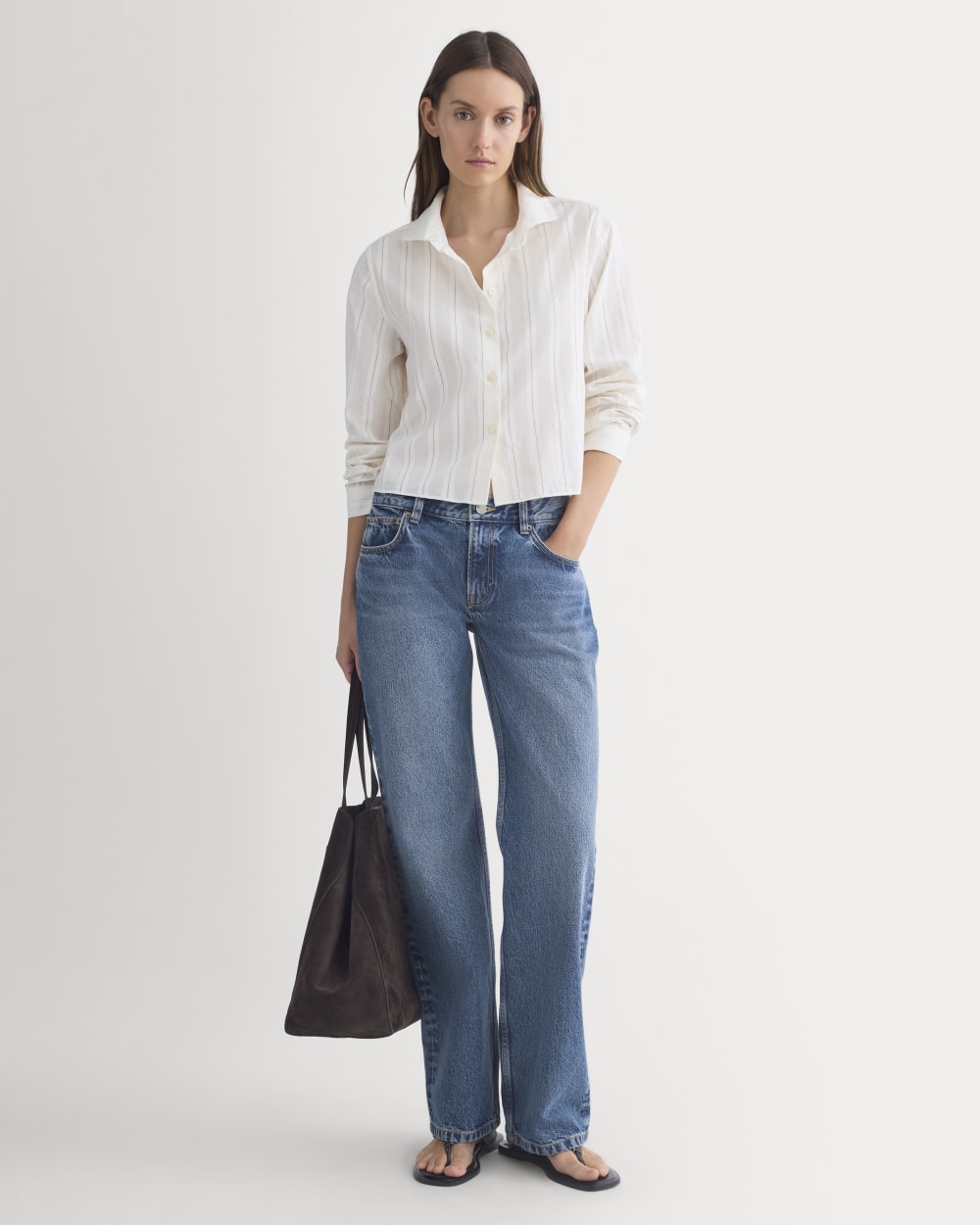 Textured Mini Collar Shirt | Bone