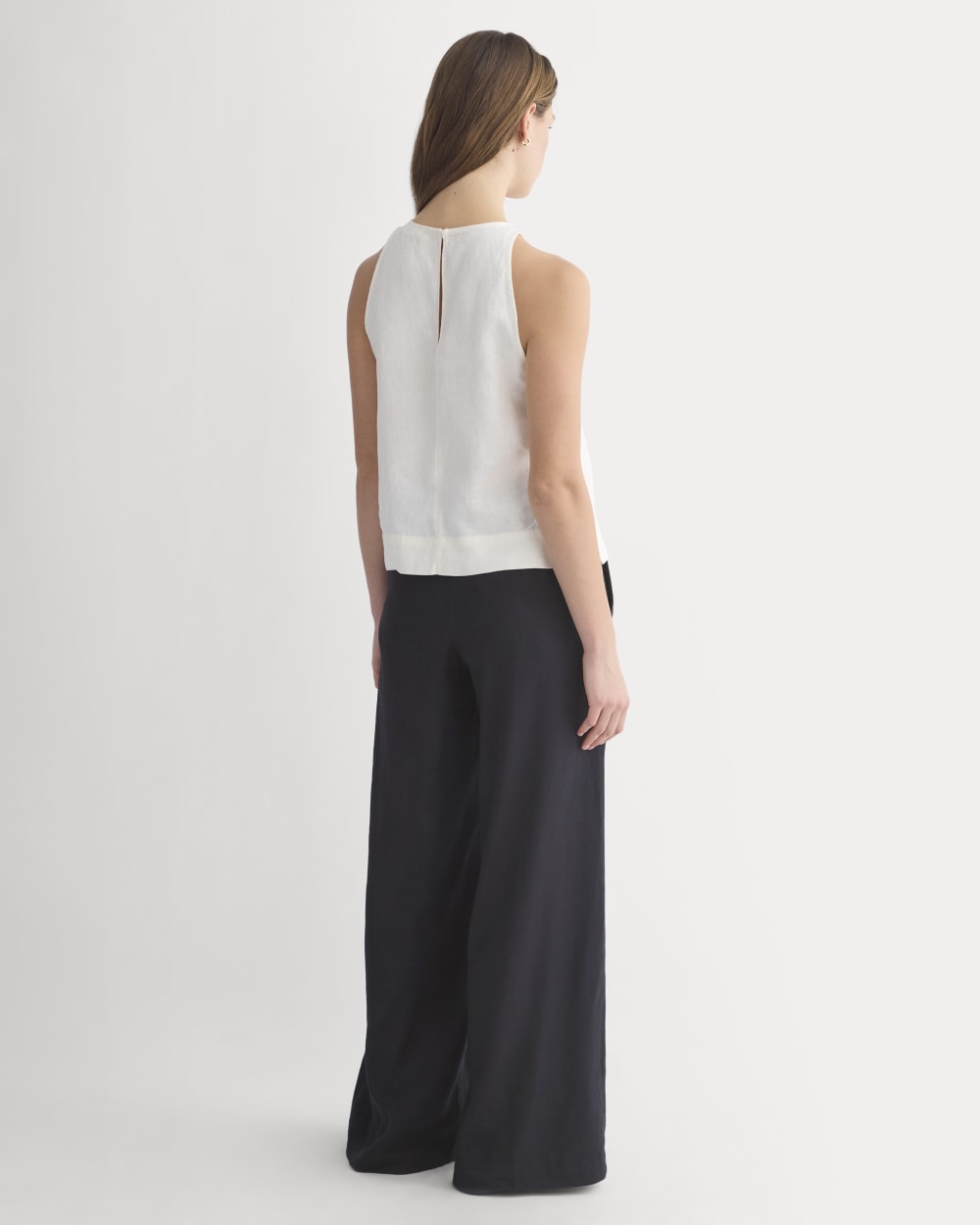 The Linen High-Neck Tank | Bone