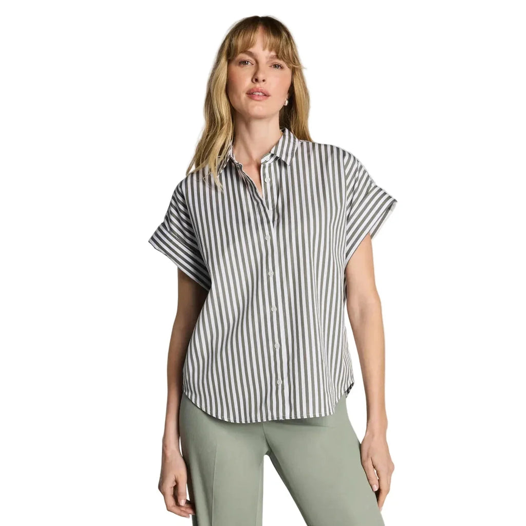 Women's Poplin Oversized Short Sleeve Shirt