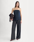Thin Strap Cami in Silk Charmeuse | Navy