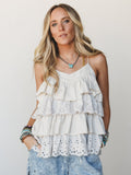 Ruffles In Spring Top - Taupe
