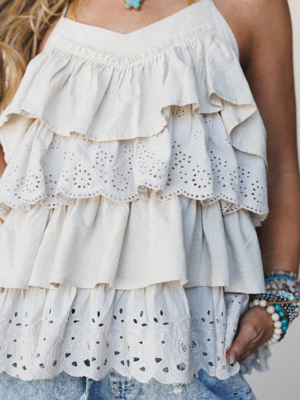 Ruffles In Spring Top - Taupe