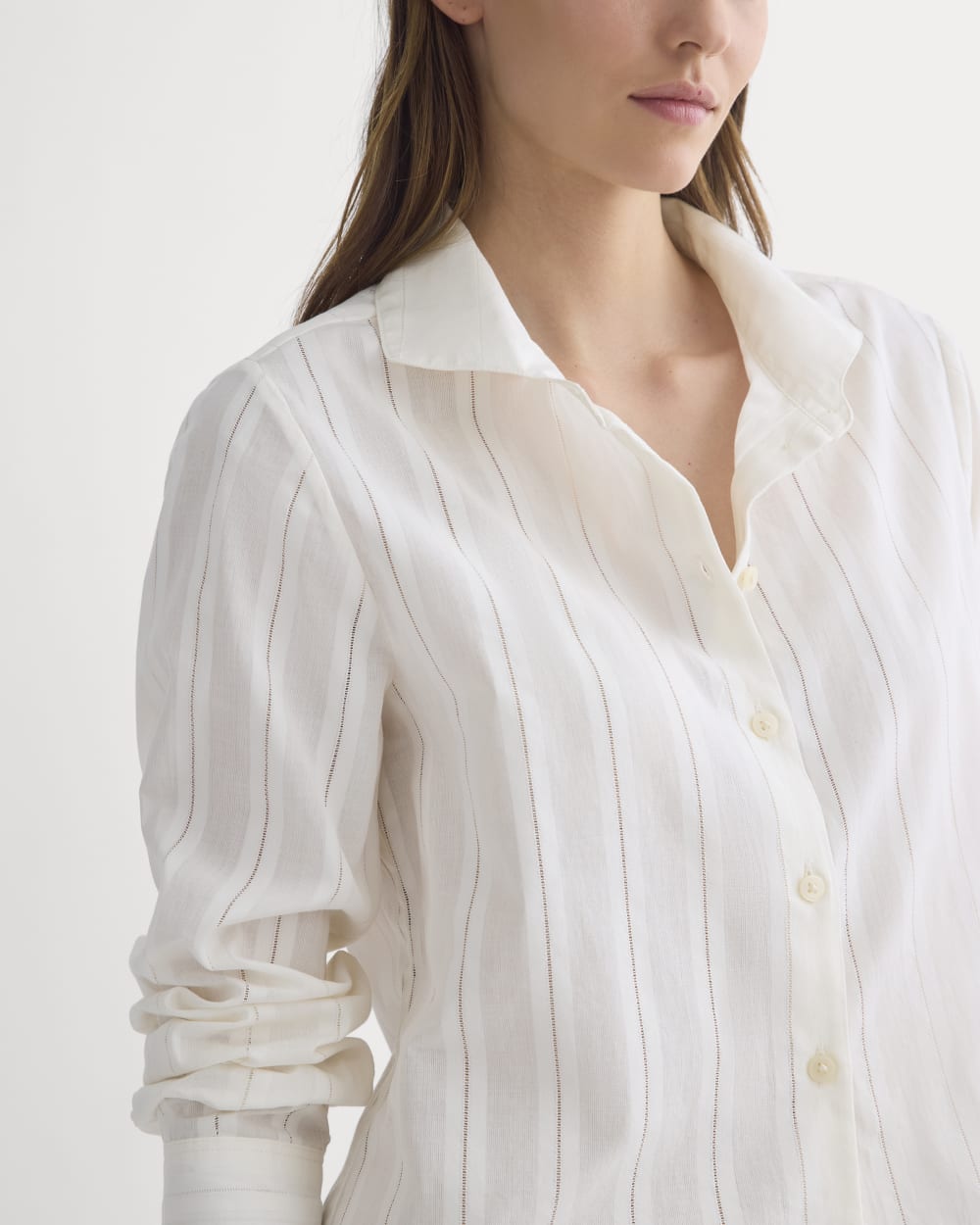 Textured Mini Collar Shirt | Bone