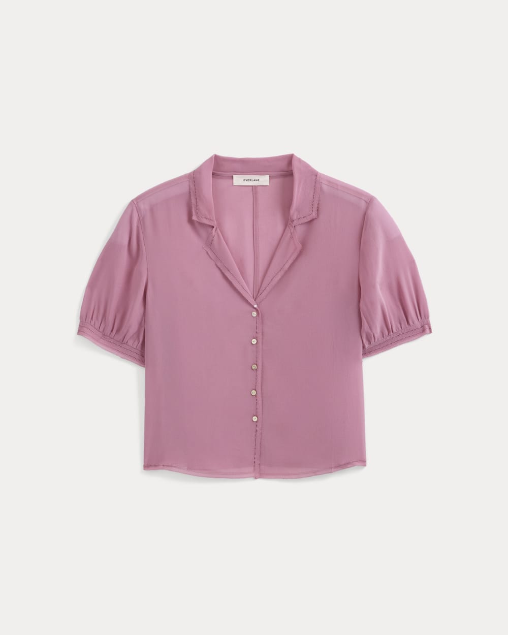 Notch Collar Shirt in Silk Georgette | Heather Rose