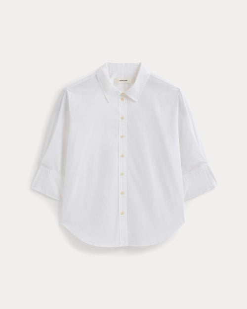 Cuff Detail Shirt in Lightweight Cotton | White