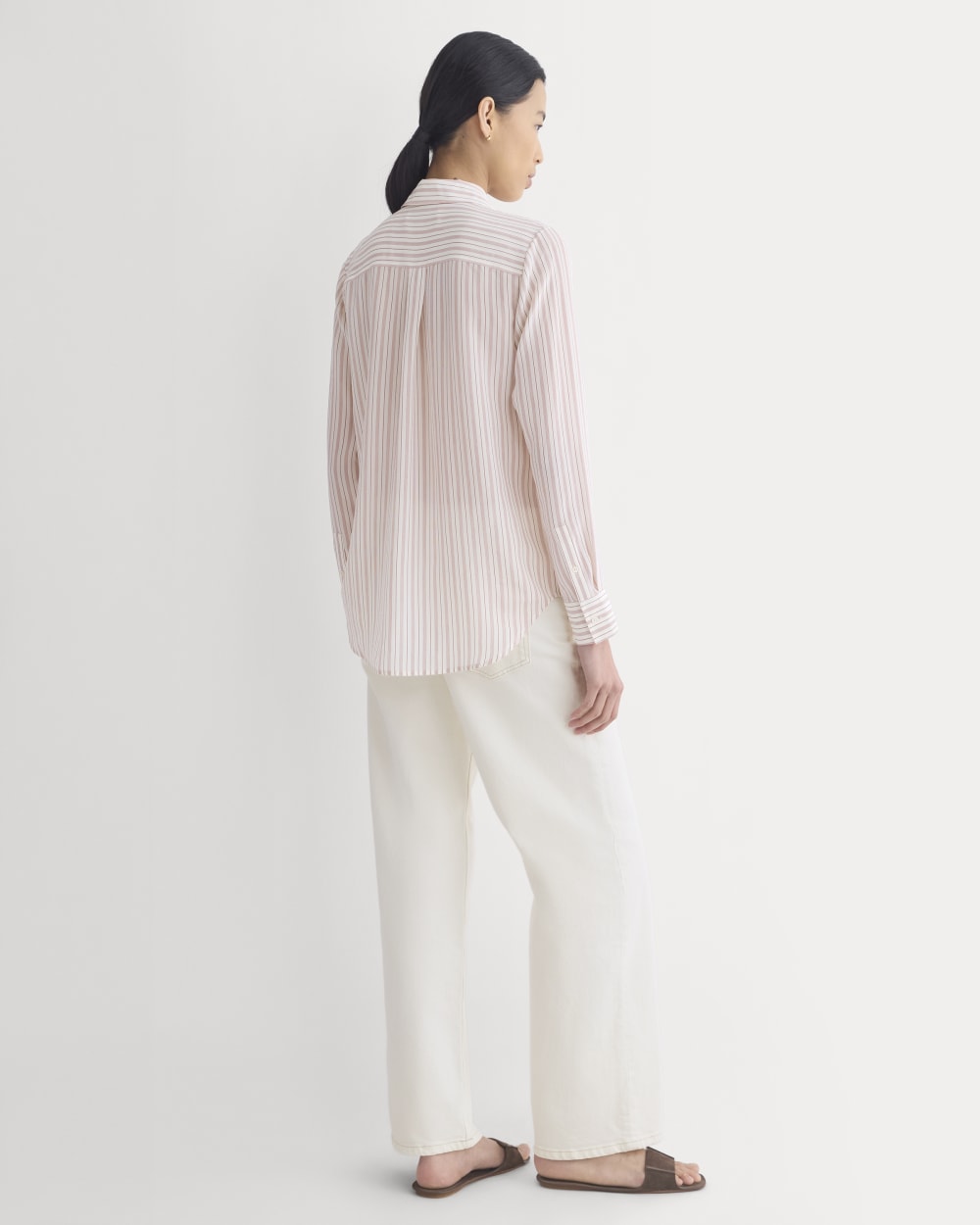 The Must-Have Shirt in Washable Silk | Bone / Rose