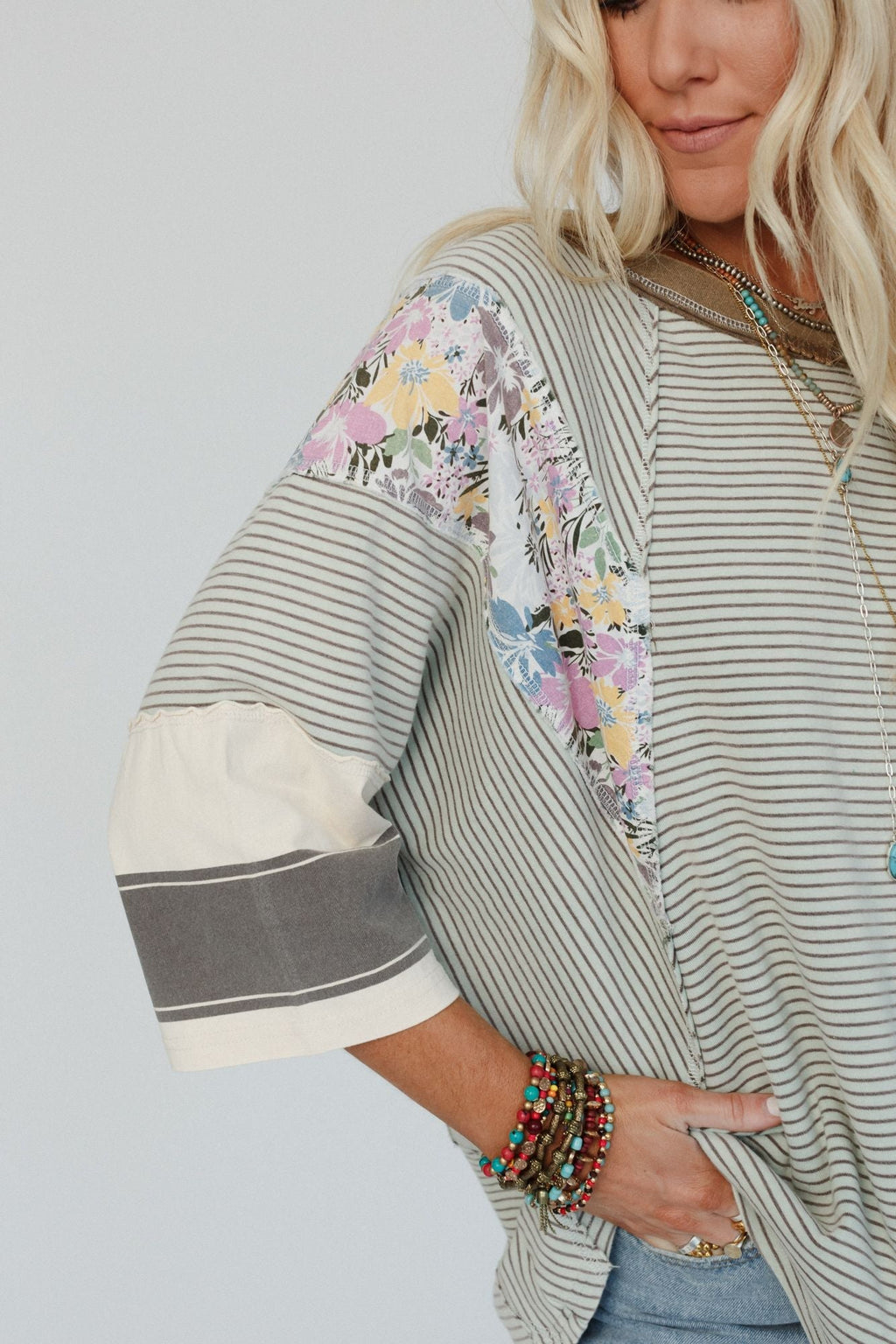 Britt Patchwork Top - Mint