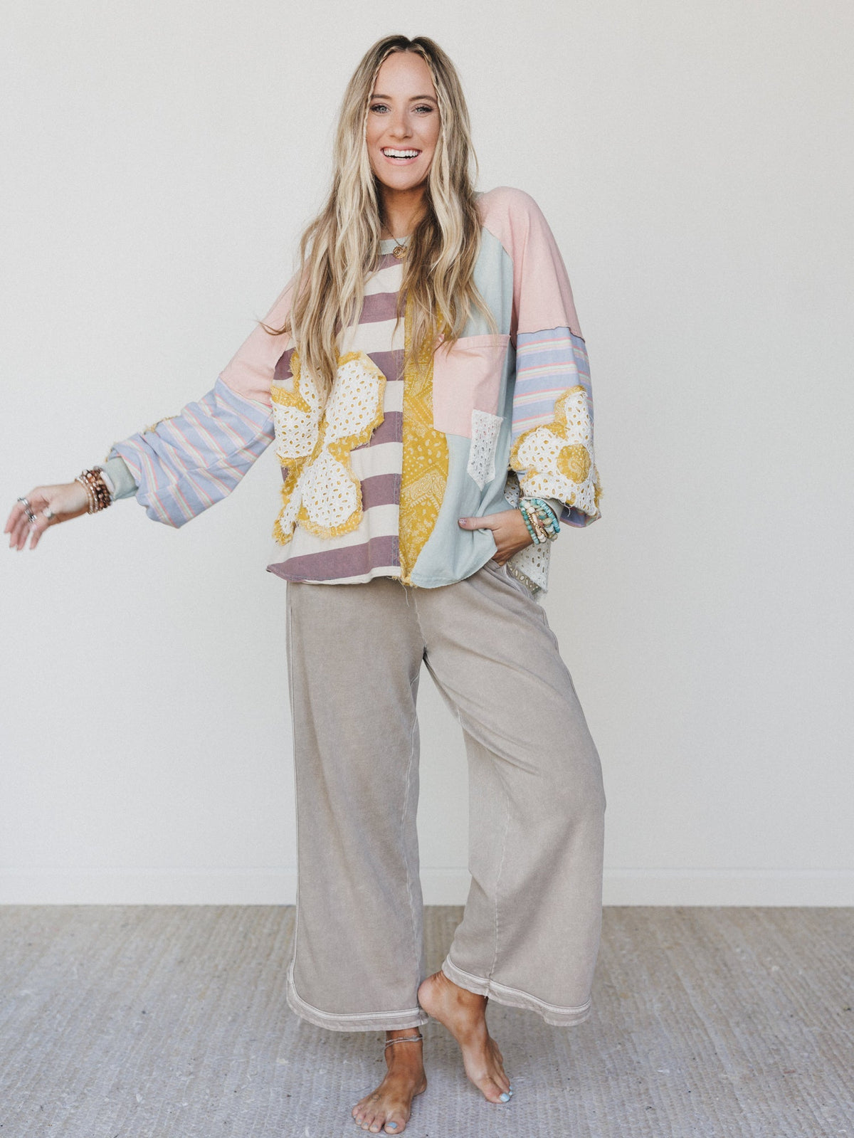 Daisy Darling Patchwork Top - Pink Lavender