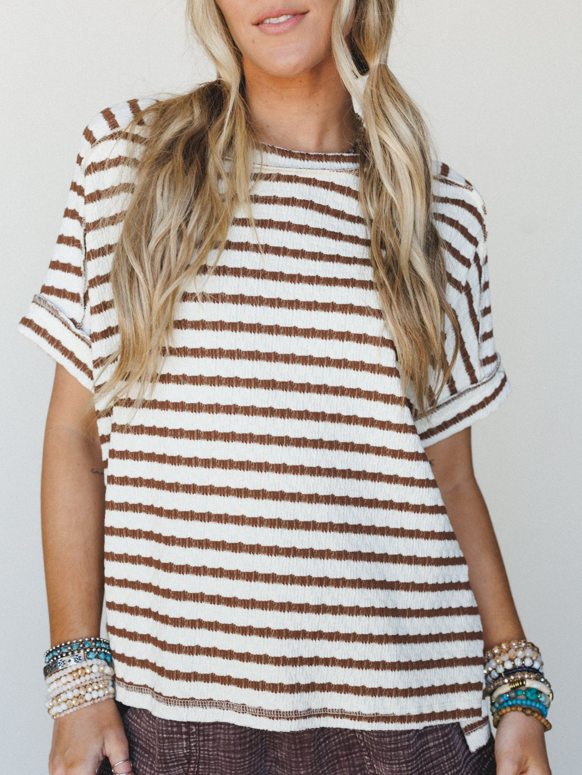 Timeless Lines Striped Tee - Brown
