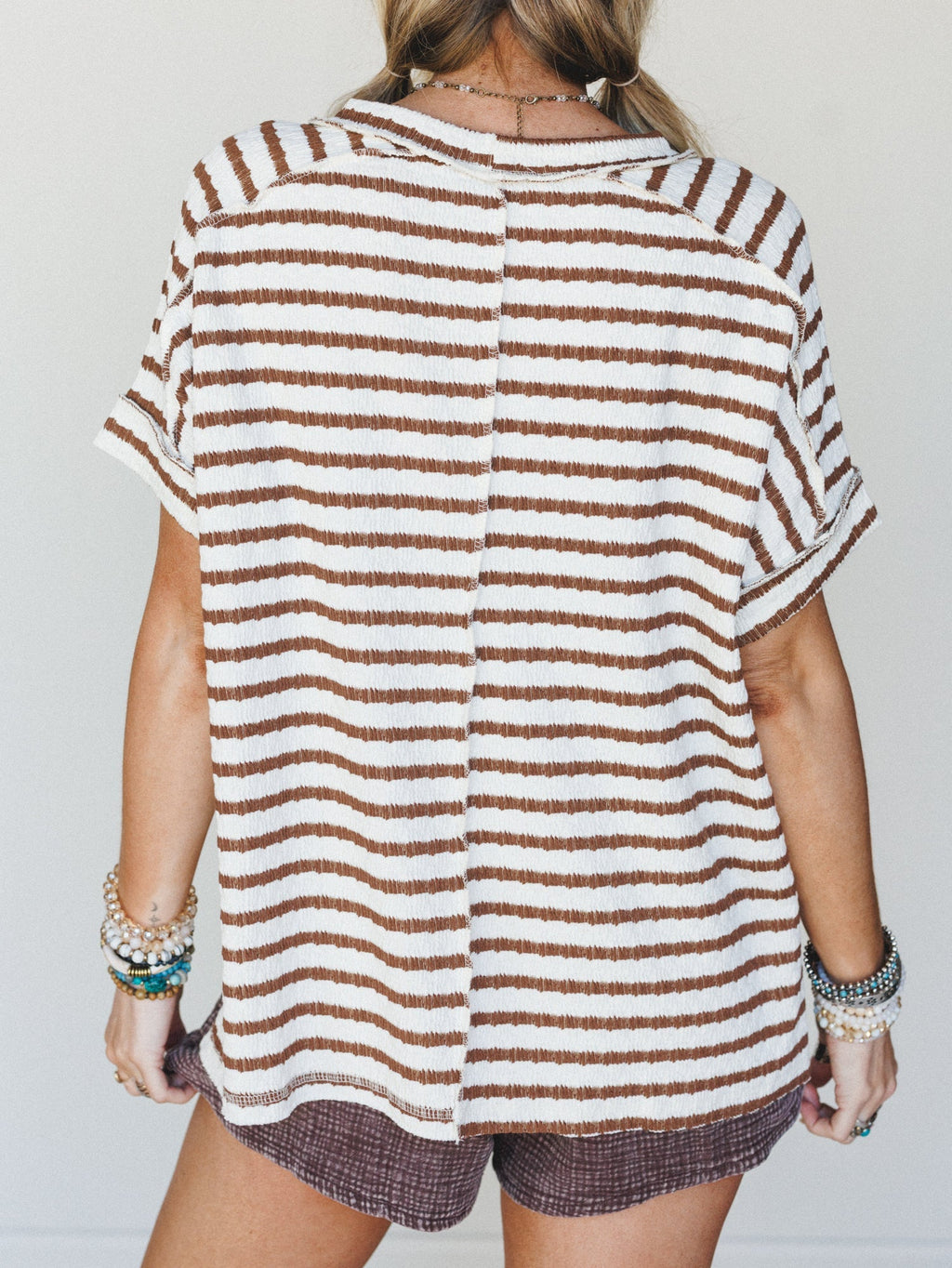 Timeless Lines Striped Tee - Brown