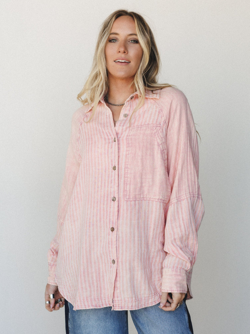 Sun Flare Striped Top - Apricot