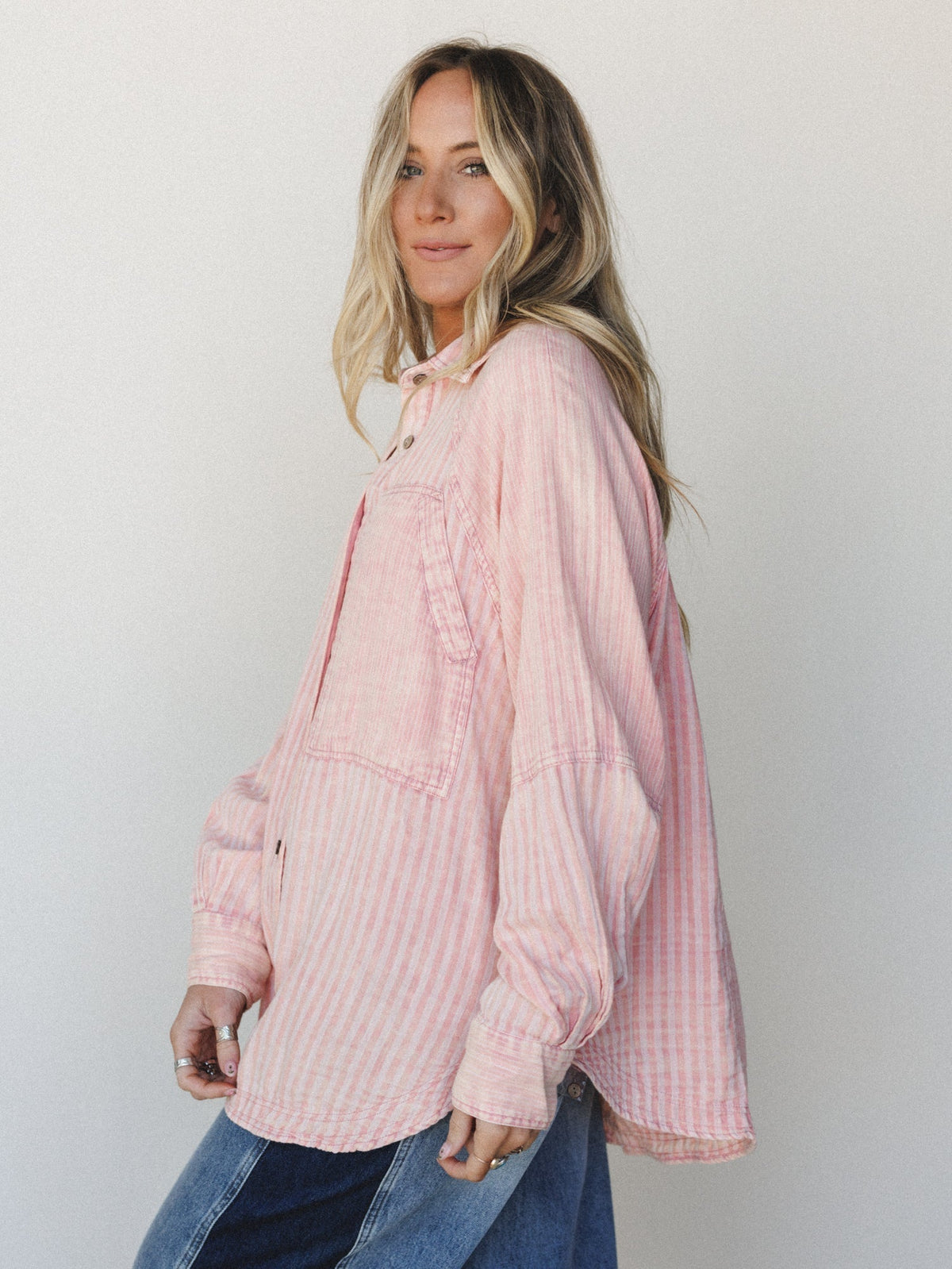 Sun Flare Striped Top - Apricot