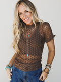 Hopeful Lace Top - Brown