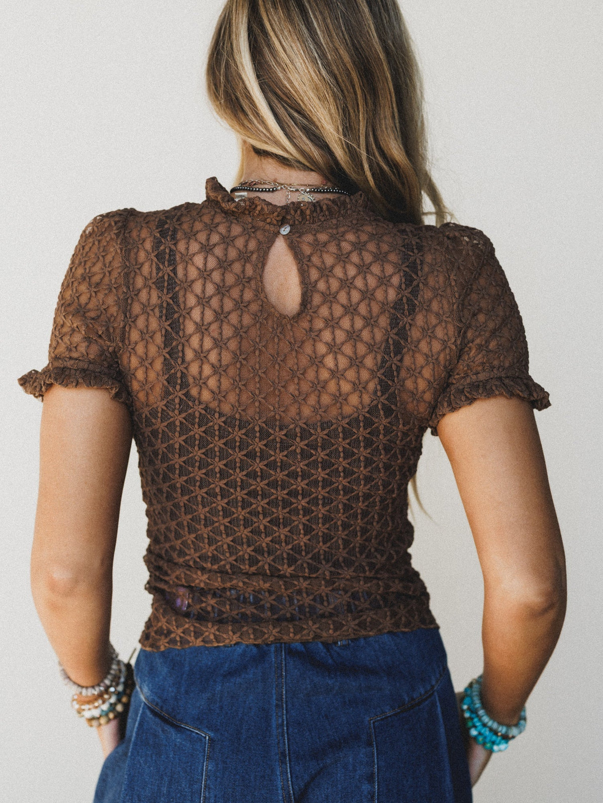 Hopeful Lace Top - Brown