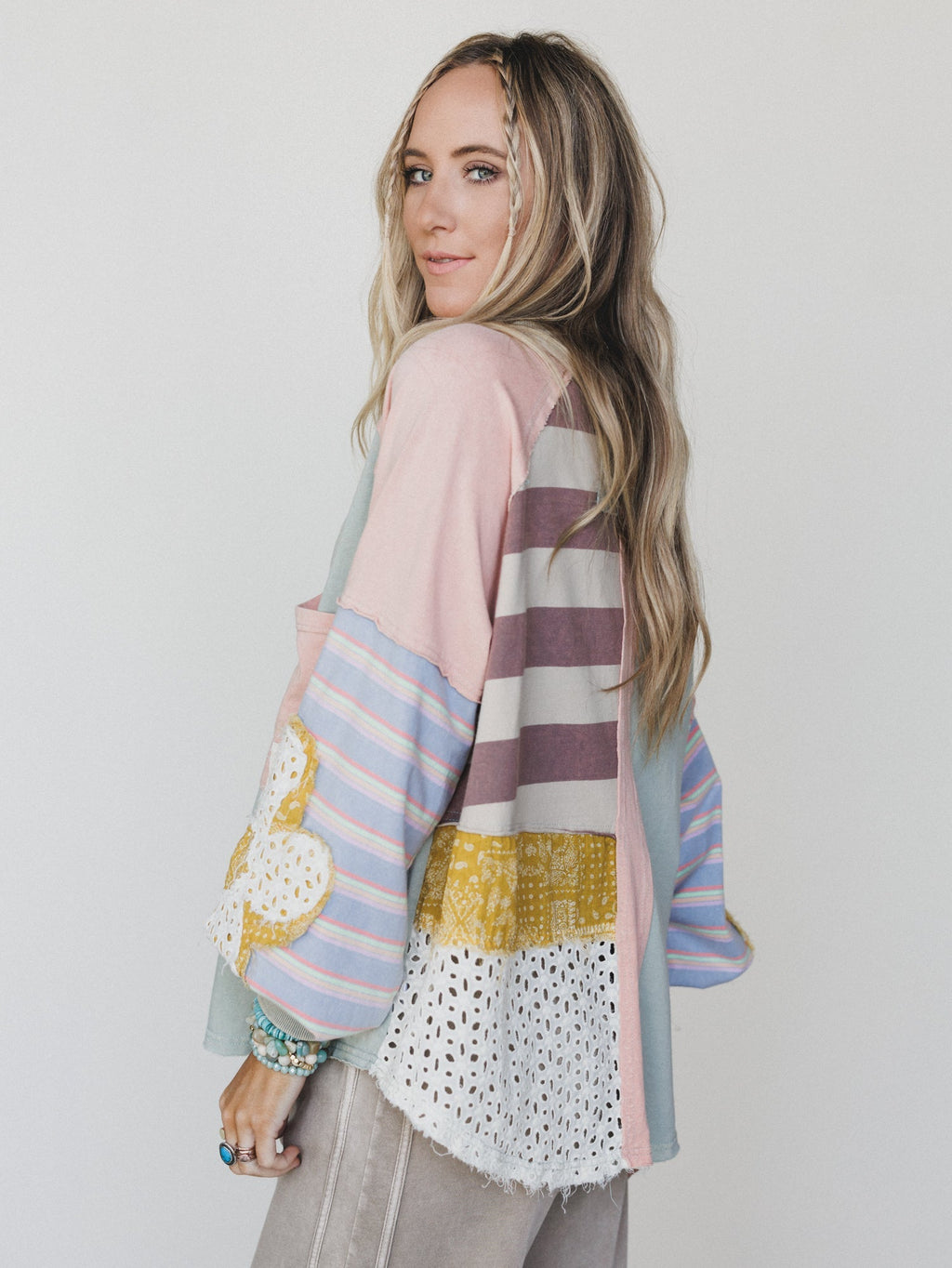 Daisy Darling Patchwork Top - Pink Lavender