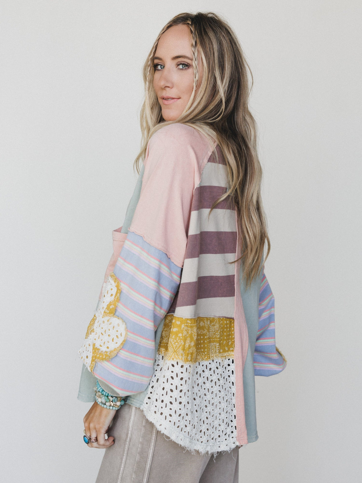 Daisy Darling Patchwork Top - Pink Lavender