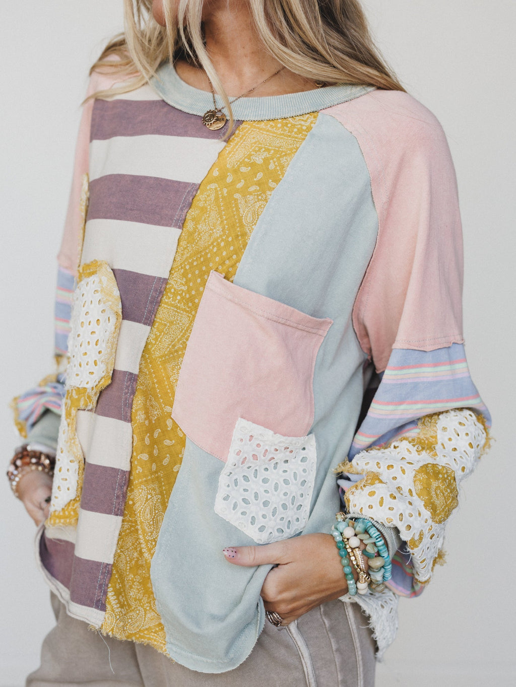 Daisy Darling Patchwork Top - Pink Lavender