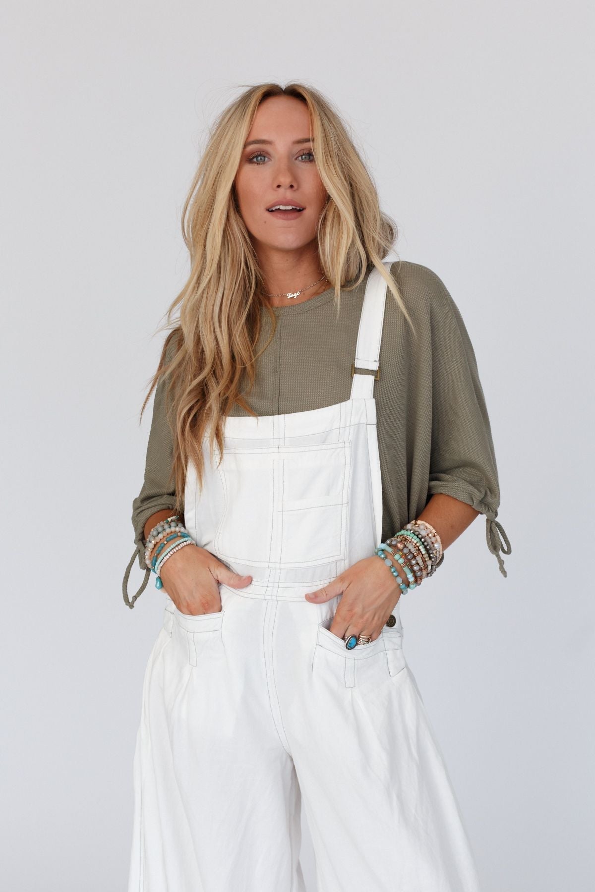 The Nest Little Lark Puff Sleeve Tee - Olive