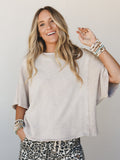 The Nest Quiet Muse Textured Top - Taupe