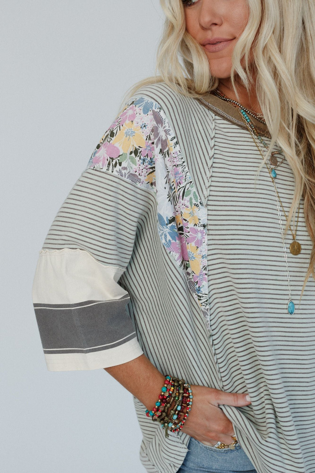 Britt Patchwork Top - Mint