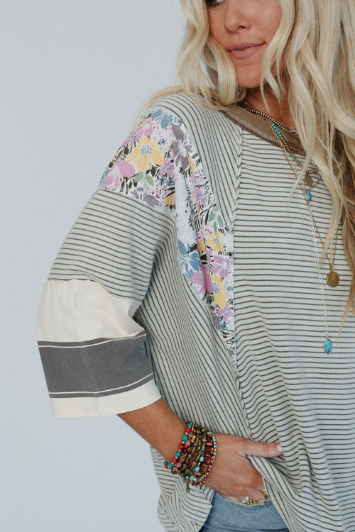 Britt Patchwork Top - Mint