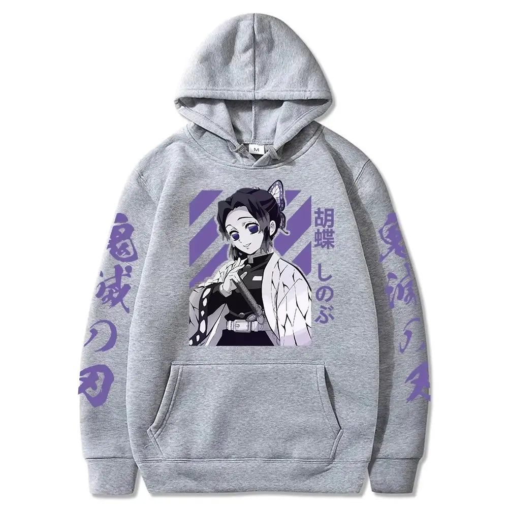 Unisex Anime Demon Slayer Men Women Hoodies 2025 Autumn Winter Plus Size Sweatshirt Harajuku Anime Print Hooded Pullover Y2k Top