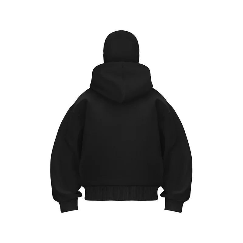Men Zip Hoodie Winter Warm Casual Sweatshirt Y2K with Hooded Face Mask Zipper Design Sports Jacket Outdoor Activities