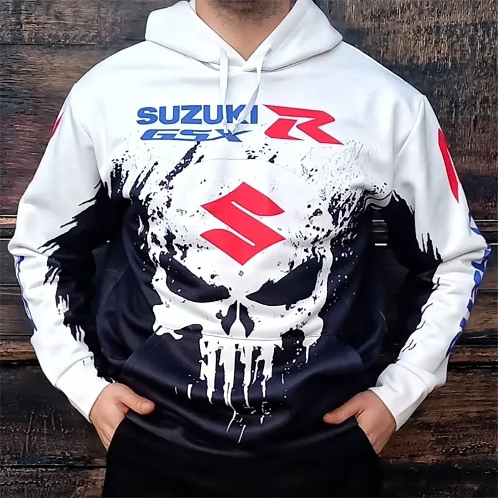 Men's hoodie is a casual and fashionable outdoor sports and motorcycle sportswear for autumn and winter