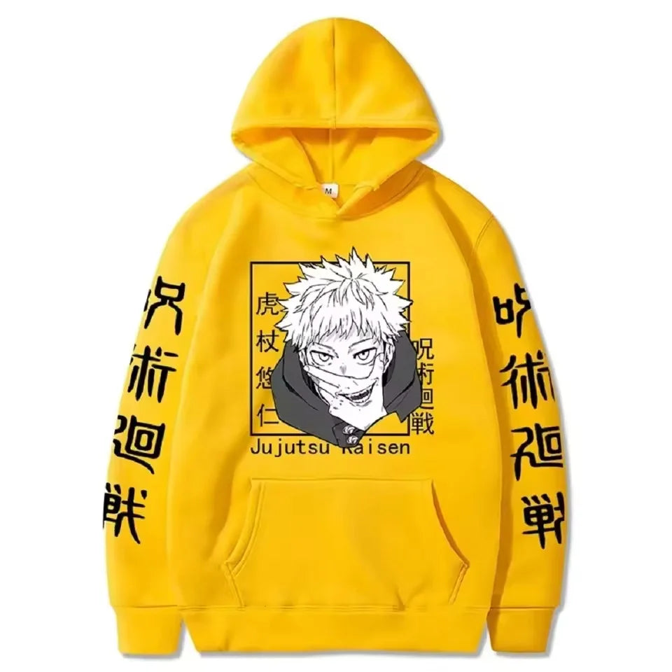 Latest anime printed hoodie spell battle hoodie Harajuku autumn and winter streetwear tiger cane Yuren casual hoodie