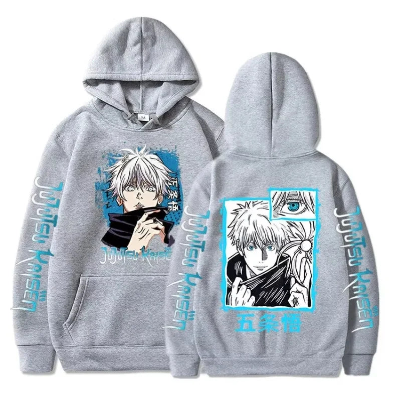 Japan Anime Jujutsu Kaisen Satoru Gojo Hoodie Oversized Unisex Cool Casual Streetwear Street Fashion Pullover Clothing