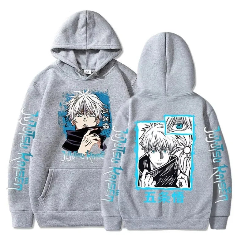 Japan Anime Jujutsu Kaisen Satoru Gojo Hoodie Oversized Unisex Cool Casual Streetwear Street Fashion Pullover Clothing