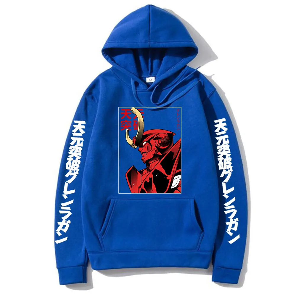 Anime Graphic Print Hoodie Men Loose Oversize Hoodies Vintage Manga Fashion Sweatshirt Pullover