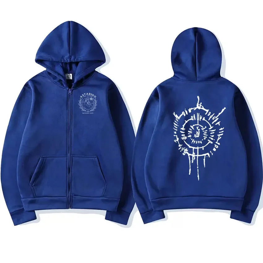Print Zipper Hoodie Men Casual Fashion Oversized Zip Up Sweatshirt Unisex Coats Pullover Hoody Harajuku Streetwear