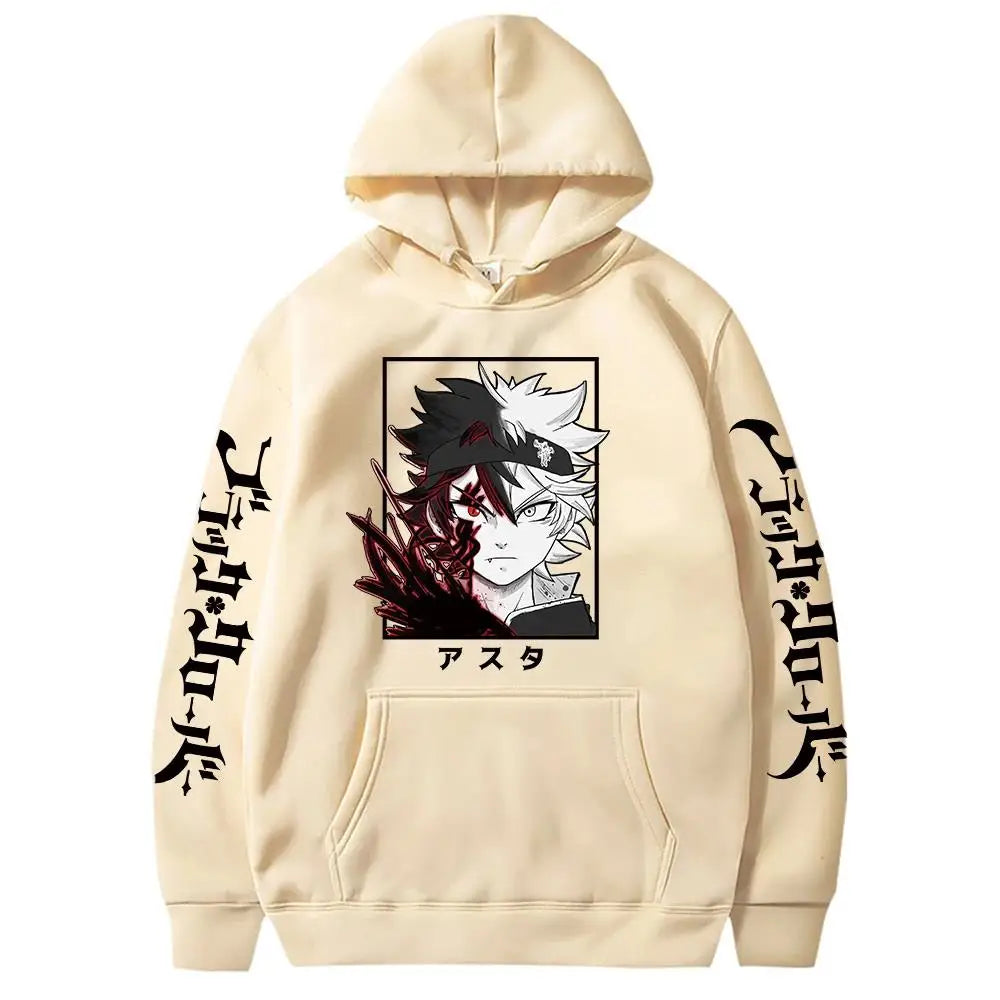 Black Clover Anime Men's Clothes Hoodie Sweatshirts Harajuku Manga Asta Oversized Winter Long Sleeve Streetwear Hoodies