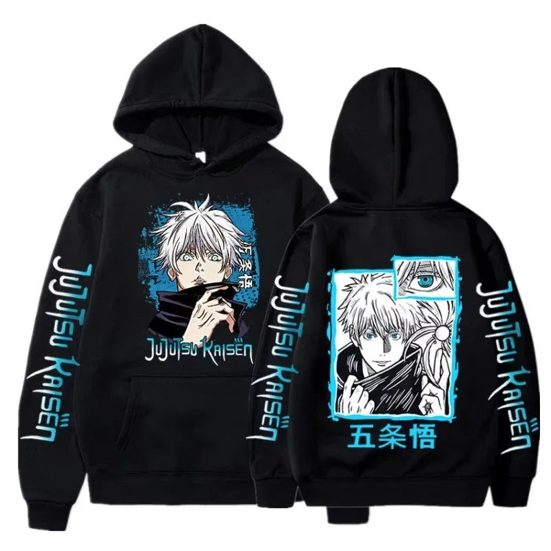 Japan Anime Jujutsu Kaisen Satoru Gojo Hoodie Oversized Unisex Cool Casual Streetwear Street Fashion Pullover Clothing