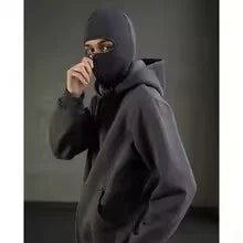 Men Zip Hoodie Winter Warm Casual Sweatshirt Y2K with Hooded Face Mask Zipper Design Sports Jacket Outdoor Activities