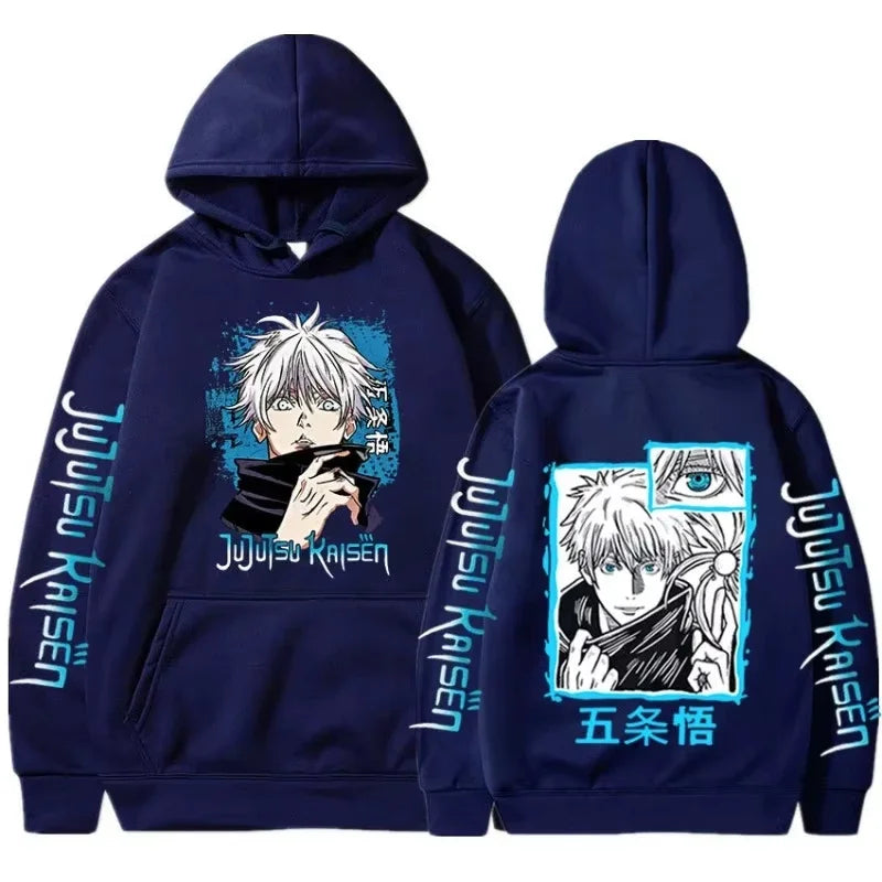 Japan Anime Jujutsu Kaisen Satoru Gojo Hoodie Oversized Unisex Cool Casual Streetwear Street Fashion Pullover Clothing
