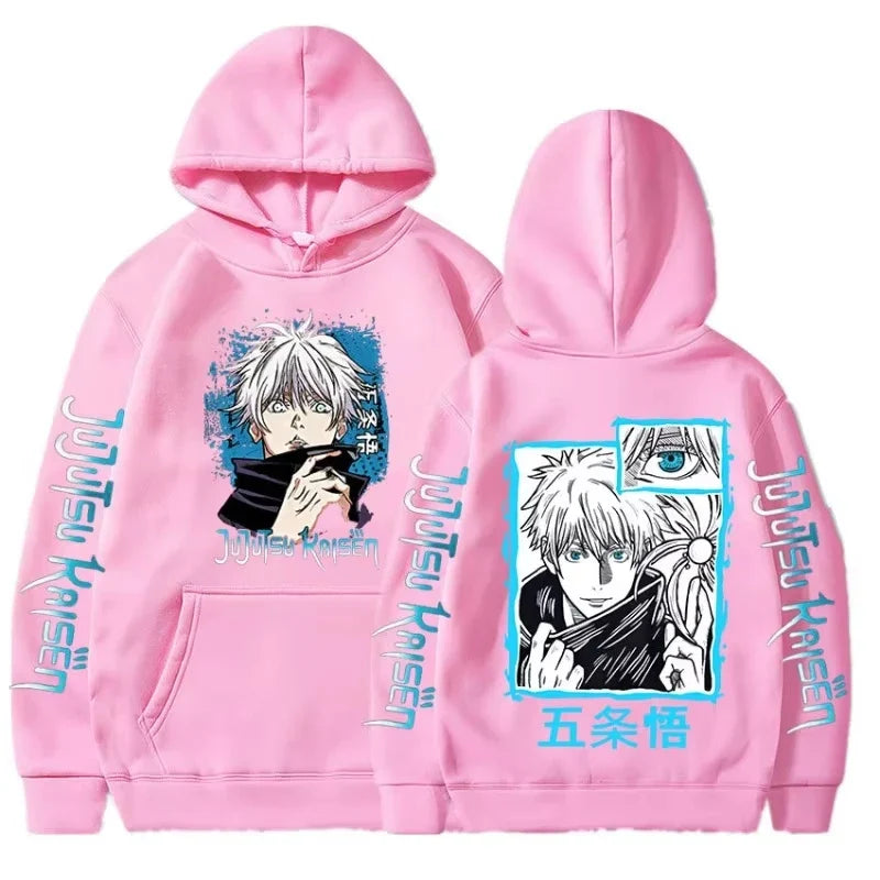 Japan Anime Jujutsu Kaisen Satoru Gojo Hoodie Oversized Unisex Cool Casual Streetwear Street Fashion Pullover Clothing