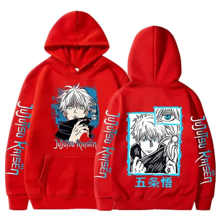 Japan Anime Jujutsu Kaisen Satoru Gojo Hoodie Oversized Unisex Cool Casual Streetwear Street Fashion Pullover Clothing