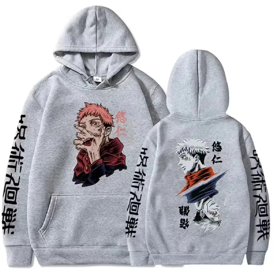 Latest anime printed hoodie spell battle hoodie Harajuku autumn and winter streetwear tiger cane Yuren casual hoodie