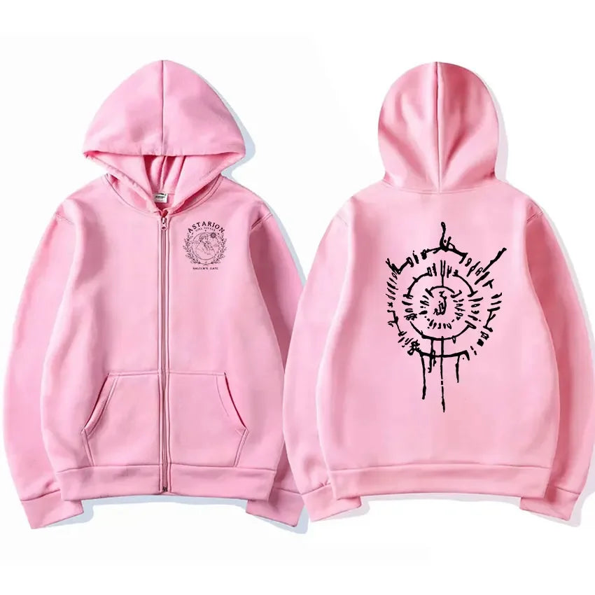 Print Zipper Hoodie Men Casual Fashion Oversized Zip Up Sweatshirt Unisex Coats Pullover Hoody Harajuku Streetwear