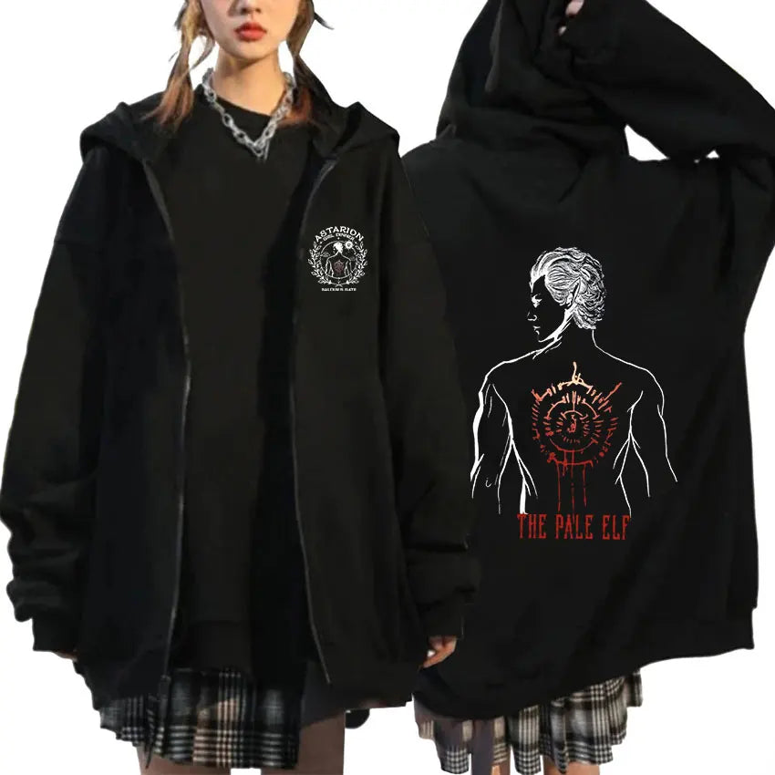 Print Zipper Hoodie Men Casual Fashion Oversized Zip Up Sweatshirt Unisex Coats Pullover Hoody Harajuku Streetwear