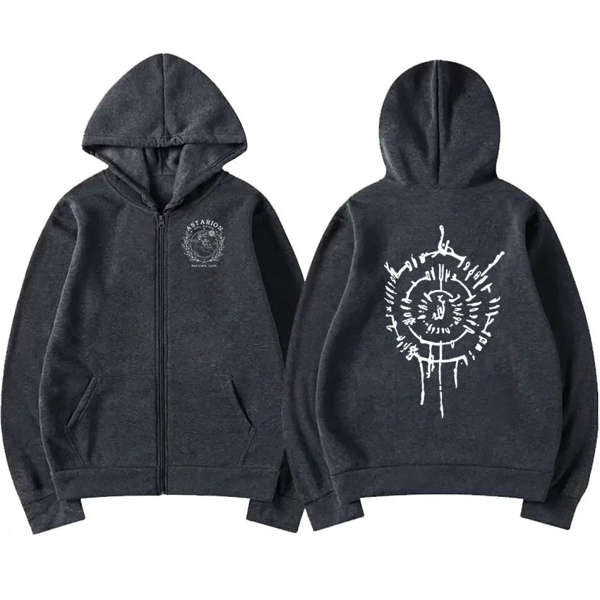Print Zipper Hoodie Men Casual Fashion Oversized Zip Up Sweatshirt Unisex Coats Pullover Hoody Harajuku Streetwear