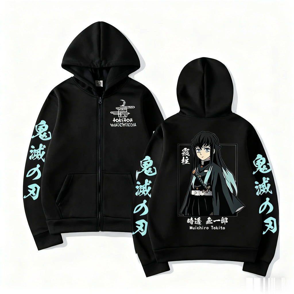 Anime Jacket Zip Up Casual Tops Streetwear 2026 Autumn Winter Long Sleeve Pullover Men Women