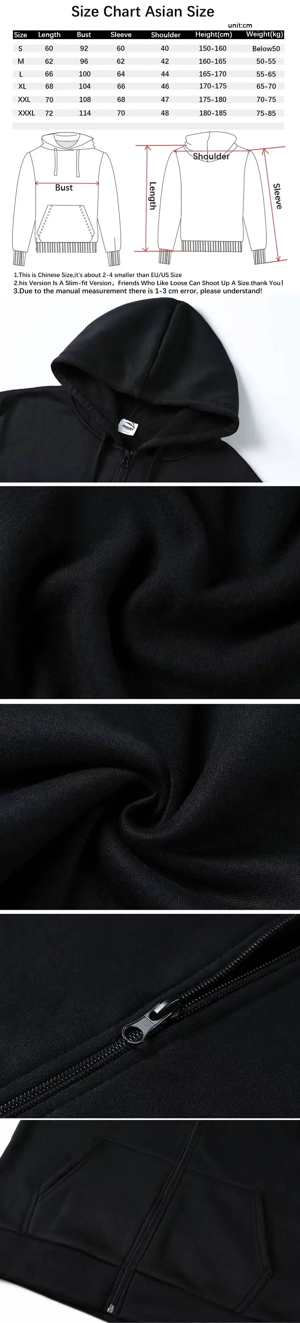 Print Zipper Hoodie Men Casual Fashion Oversized Zip Up Sweatshirt Unisex Coats Pullover Hoody Harajuku Streetwear