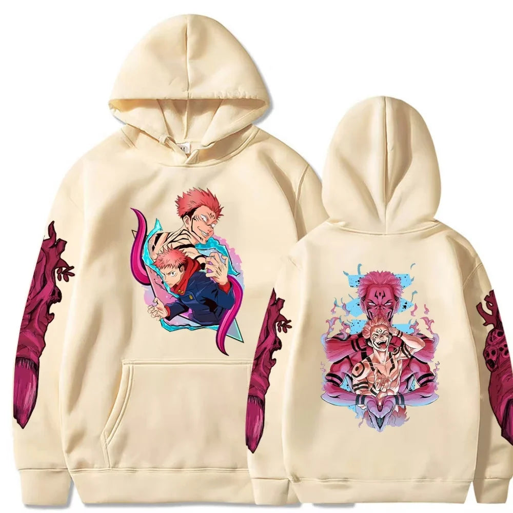 Japan Anime Jujutsu Kaisen Satoru Gojo Hoodie Oversized Unisex Cool Casual Streetwear Street Fashion Pullover Clothing