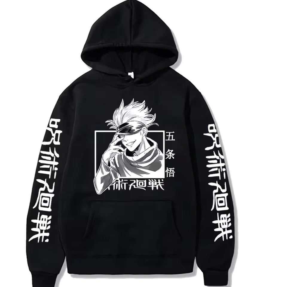 Latest anime printed hoodie spell battle hoodie Harajuku autumn and winter streetwear tiger cane Yuren casual hoodie
