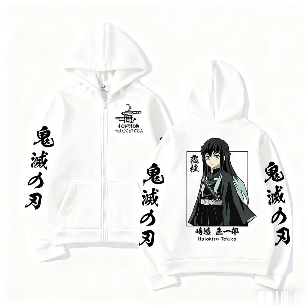 Anime Jacket Zip Up Casual Tops Streetwear 2026 Autumn Winter Long Sleeve Pullover Men Women