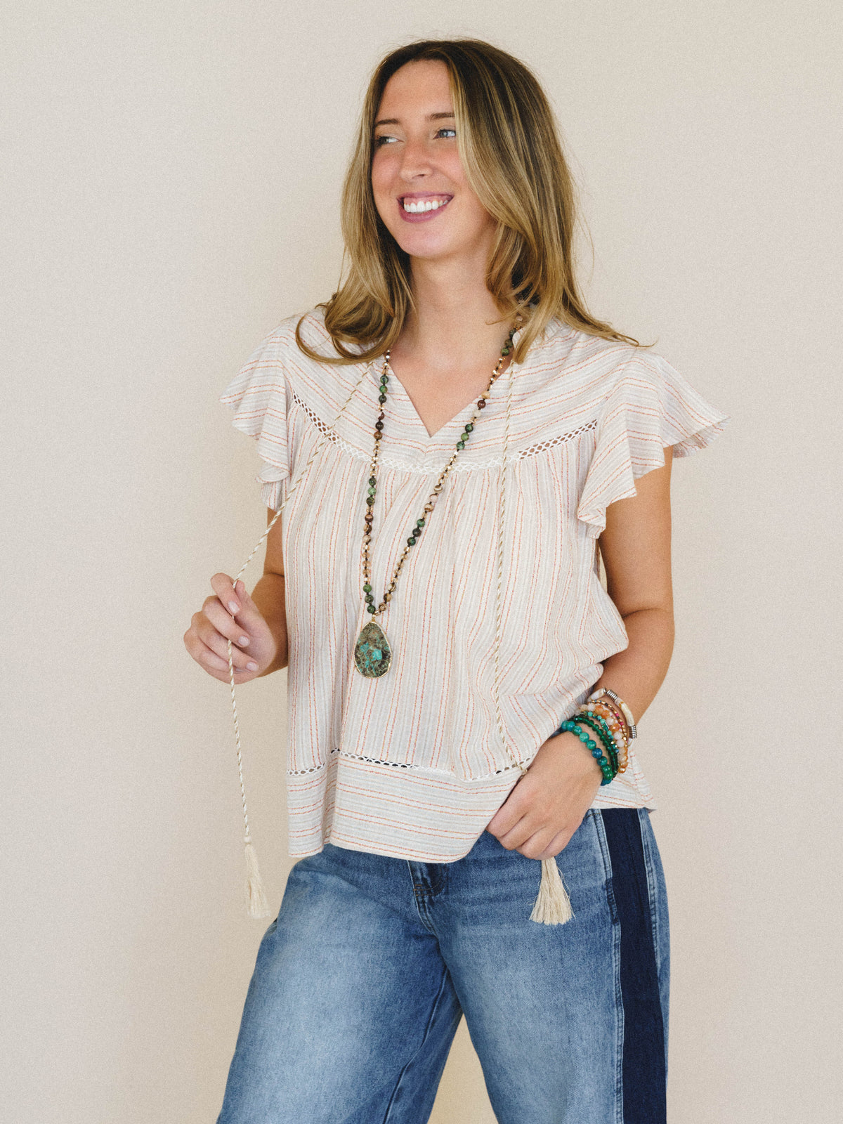 Meadow Sunrise Blouse - Oatmeal