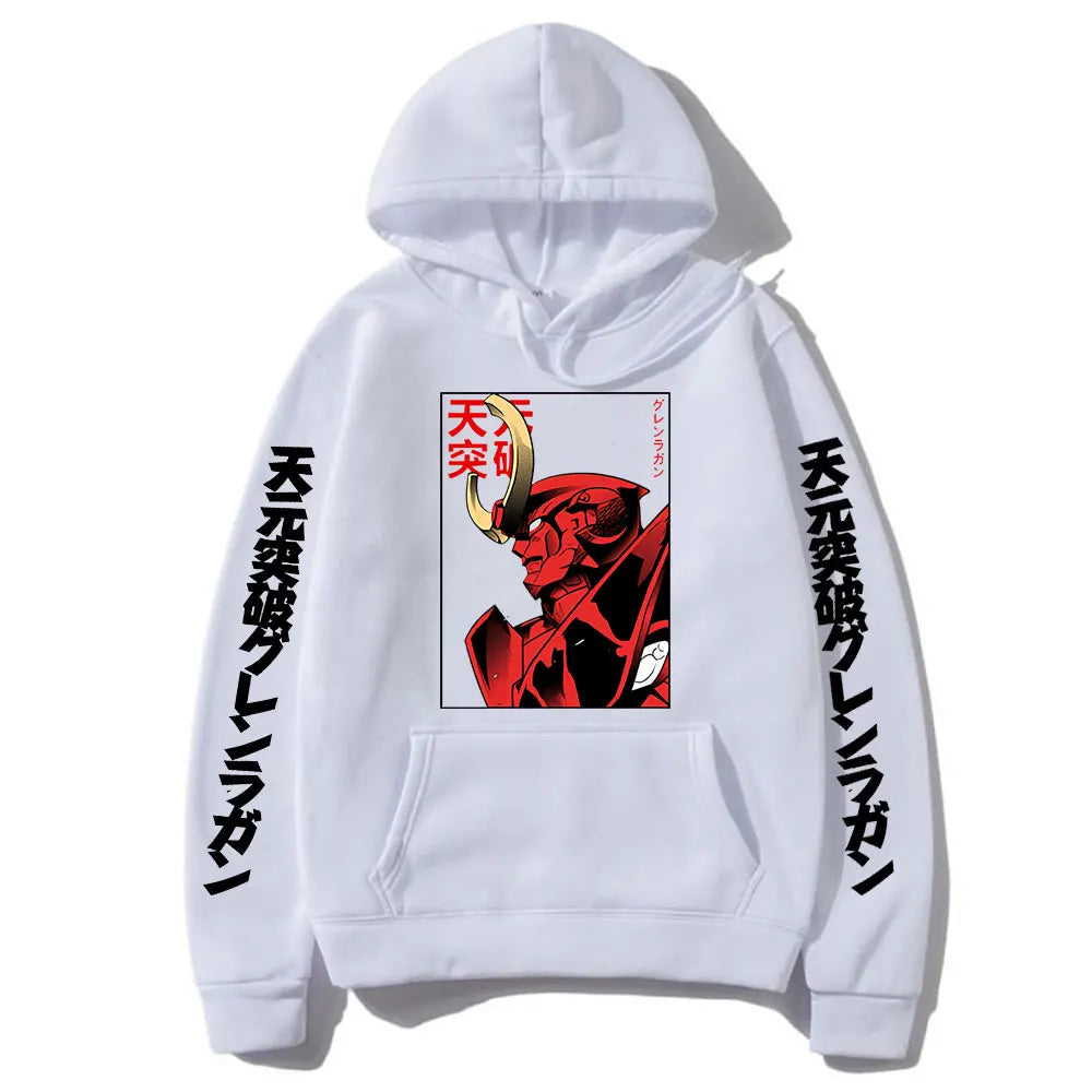 Anime Graphic Print Hoodie Men Loose Oversize Hoodies Vintage Manga Fashion Sweatshirt Pullover